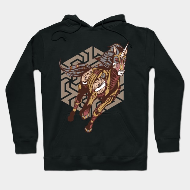 Horse UNICORN STEAMPUNK lovely abstract design Hoodie by Midoart